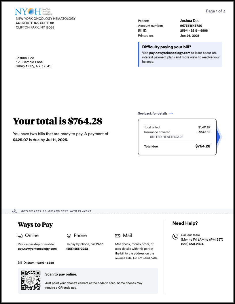 NYOH Billing Statement-1